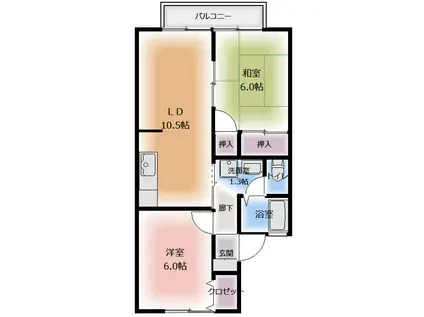 フォーレモンターニュ(2LDK/2階)の間取り写真