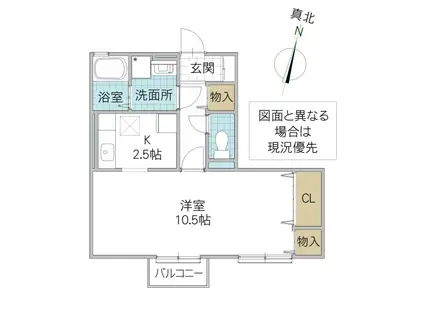 PRINCESS II(1K/1階)の間取り写真