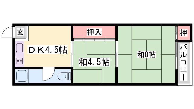 ゆめさきコーポ(2DK/3階)の間取り写真