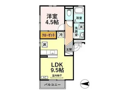 OWL HOUSE(1LDK/1階)の間取り写真