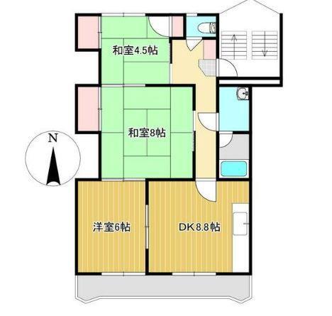 コンドミニアム屋島(3DK/3階)の間取り写真