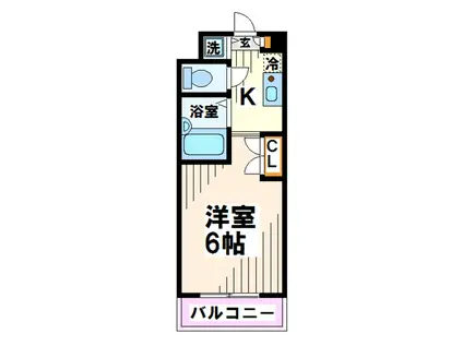 サンヴェール府中(ワンルーム/2階)の間取り写真