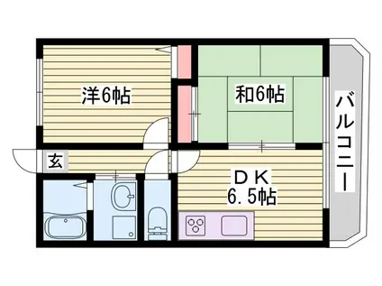 リバーサイド香呂(2DK/1階)の間取り写真