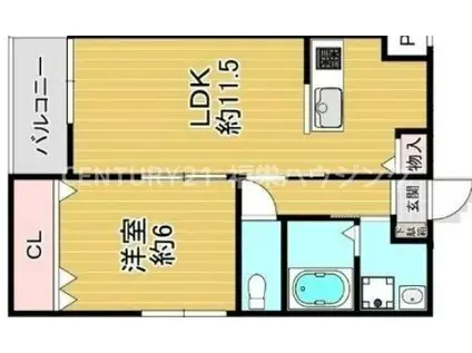 ウイルコートI番館(1LDK/3階)の間取り写真