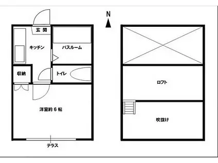 レオパレス合川II(1K/1階)の間取り写真