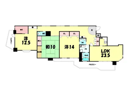 メグロ山手ビル(3LDK/6階)の間取り写真