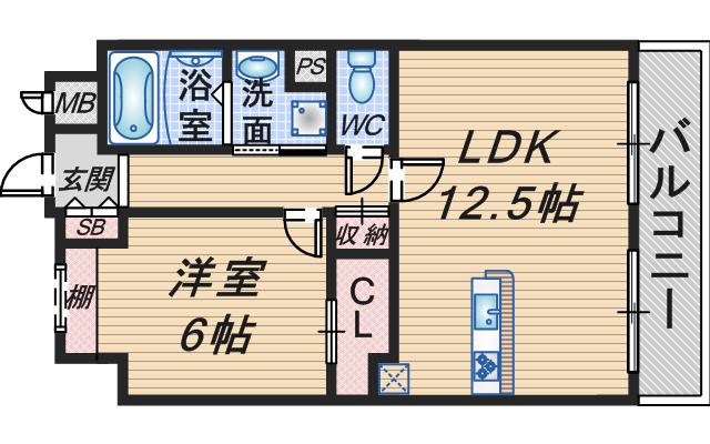 エレメンタリープレイス(1LDK/7階)の間取り写真
