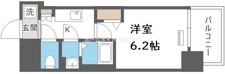 ALIVIS福島海老江(1K/8階)の間取り写真