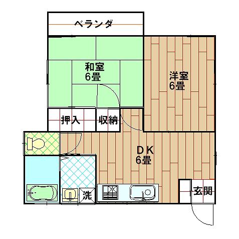 メゾンTU第2(2DK/2階)の間取り写真