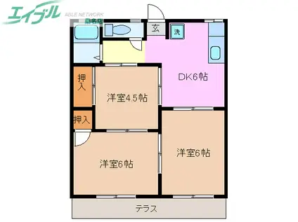 サンモールサトー(3DK/2階)の間取り写真