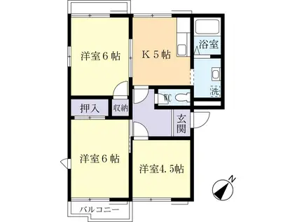 コーポ並木J(3DK/2階)の間取り写真