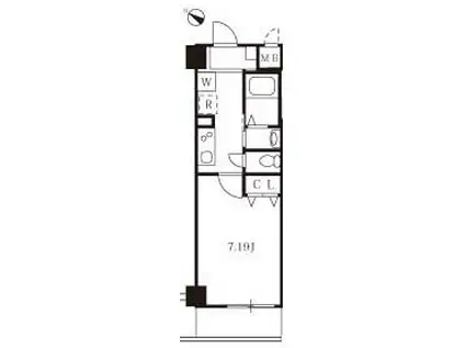 ケーディーエックスレジデンス上野毛(1K/2階)の間取り写真