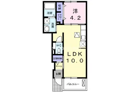 サン・イースト(1LDK/1階)の間取り写真