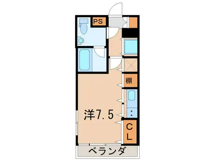 ノヴェルマンション443(ワンルーム/4階)の間取り写真