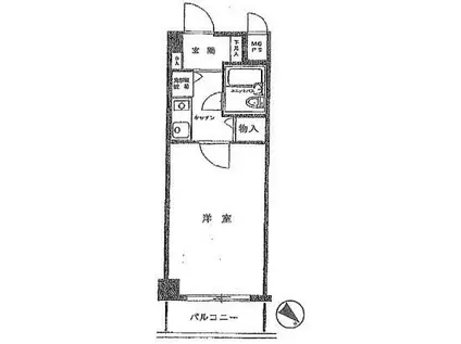 ピュアシティ横浜(1K/10階)の間取り写真