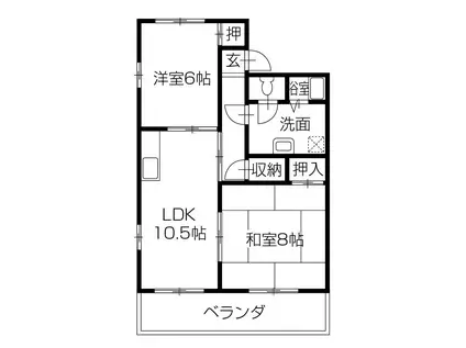 セジュール濱田II(2LDK/2階)の間取り写真