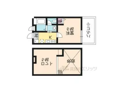 ロフティ京都西陣(1K/2階)の間取り写真