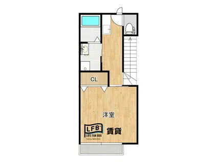 クロノガーデン(1K/2階)の間取り写真