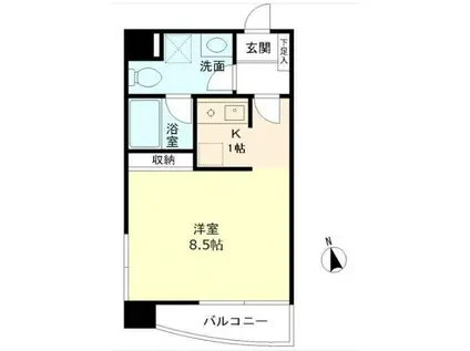 ティアラ恵比寿(1K/4階)の間取り写真