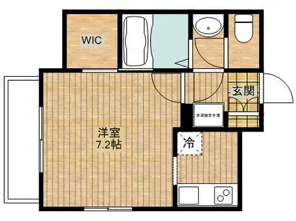 ベルテ新城(1K/1階)の間取り写真