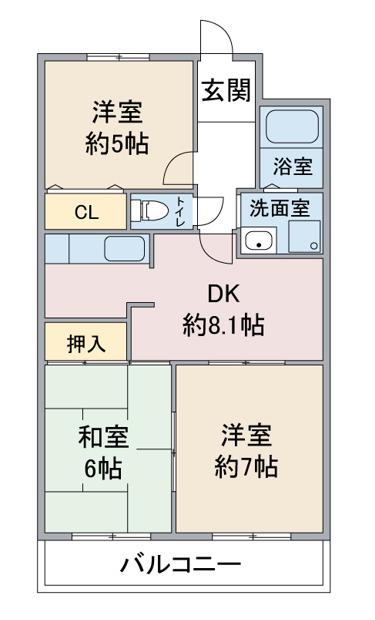 NODA GULANDE(2LDK/3階)の間取り写真