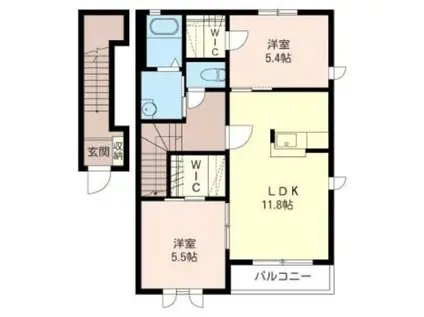 フォレスタA(2LDK/2階)の間取り写真