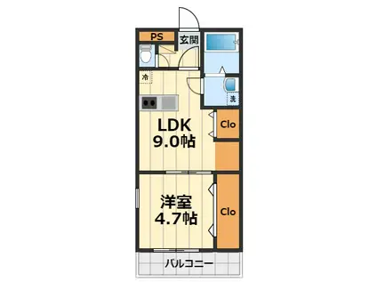 リブリ・MYU(1LDK/3階)の間取り写真