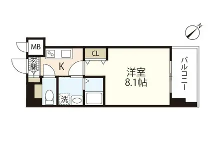 RUEX比治山橋(1K/7階)の間取り写真