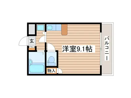 リエス長町南3丁目(ワンルーム/3階)の間取り写真