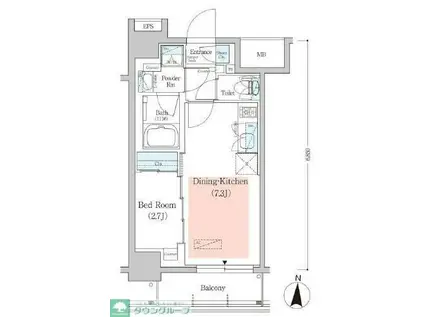 アーバネックス菊川III(1DK/9階)の間取り写真