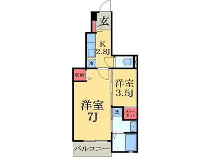 サニースクエアⅠ(1LDK/1階)の間取り写真