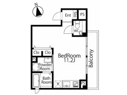 KEEPERS 六本木(ワンルーム/2階)の間取り写真