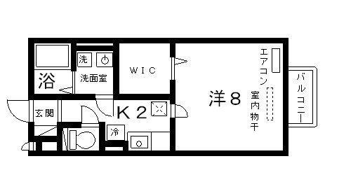 ドリーム葉月 六番館(1K/1階)の間取り写真