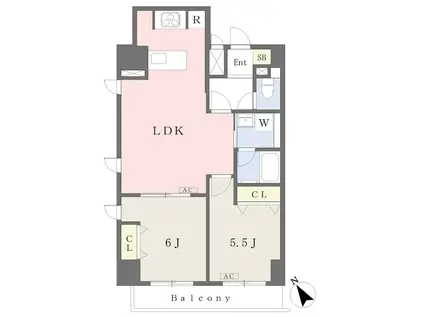 レアルタ(2LDK/5階)の間取り写真