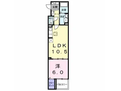 ルリアンラポーズ(1LDK/1階)の間取り写真