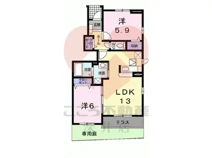 グランフィオーレ(2LDK/1階)の間取り写真