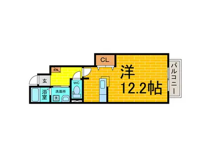 セレスタイト(1K/1階)の間取り写真