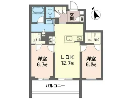 グランクロス サクラ(2LDK/2階)の間取り写真