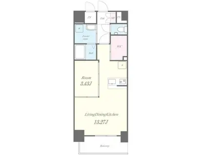 LEGEND鍛冶町(1LDK/11階)の間取り写真