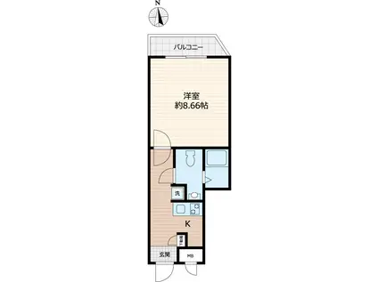 ハーモニーグラシア大山(1K/5階)の間取り写真