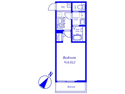 GRADUS桶川II(1K/2階)の間取り写真