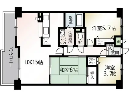ラ・フォレスタ(3LDK/1階)の間取り写真