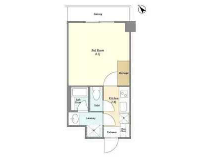 アユタカ(1K/3階)の間取り写真