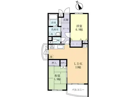 パークフィール上柏田(2LDK/3階)の間取り写真