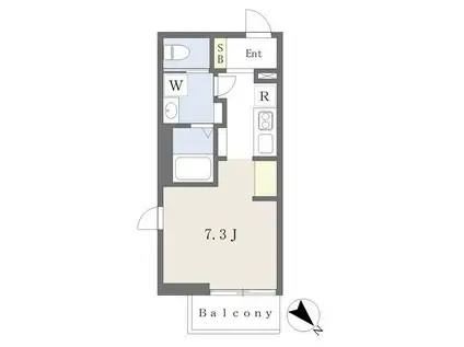 COZY県立美術館前(ワンルーム/3階)の間取り写真
