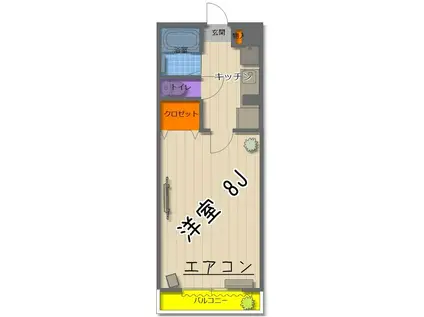 コンフォールHARASHIMA(1K/3階)の間取り写真