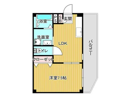 アポロシャルム(1LDK/1階)の間取り写真