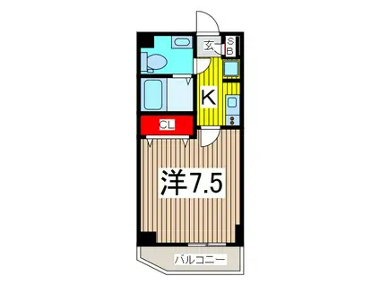 AZEST西川口II(1K/2階)の間取り写真