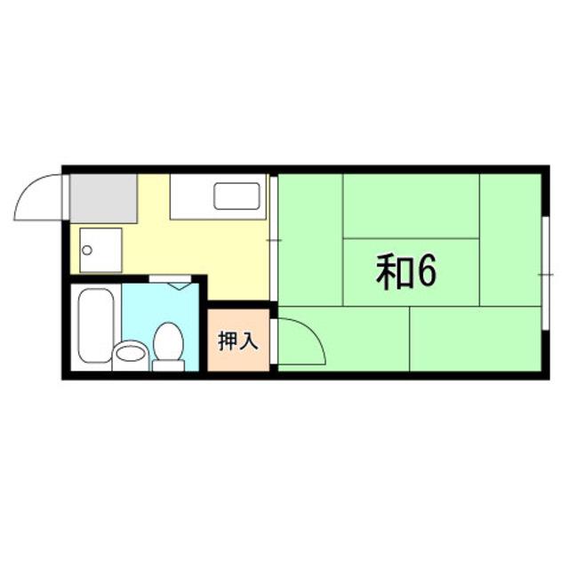 イケダハイツ(ワンルーム/1階)の間取り写真