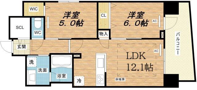IBC RESIDENCE ウエスト(2LDK/2階)の間取り写真